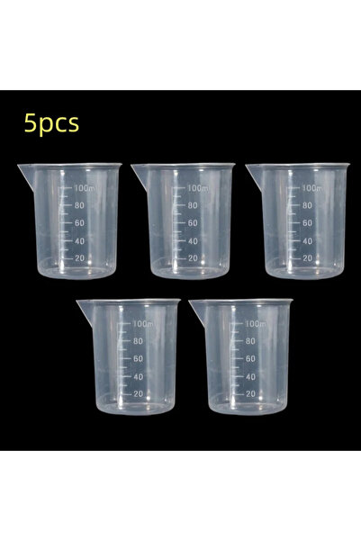 Choice3 100ml-5pcs 100ml Measuring Cup Transparent Plastic Scale Beaker Cups ...