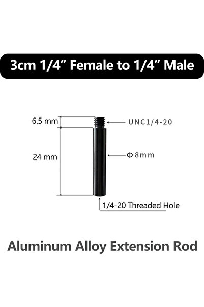 Choice6 قضيب تمديد من سبائك الألومنيوم، مقاسات متعددة، بخيوط ذكر وأنثى 1/4 بو...