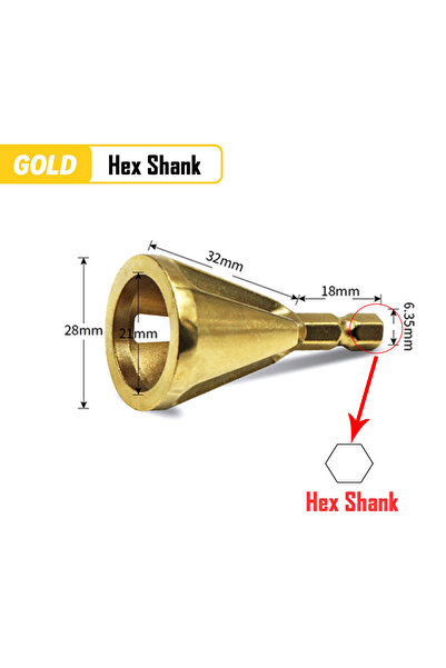 Choice1 Gold Hexagon Deburring External Chamfer Tool Metal Hex Triangle Trimm...