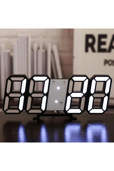 Choice1 04 ساعة رقمية ثلاثية الأبعاد بإضاءة LED لتزيين الجدران، مع وضع ليلي م...