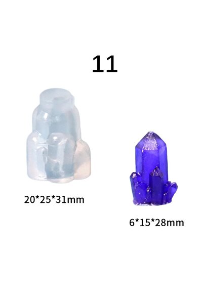 Choice 11 DIY Crystal Epoxy Resin Mold Crystal Cluster Stone Silicone Mold