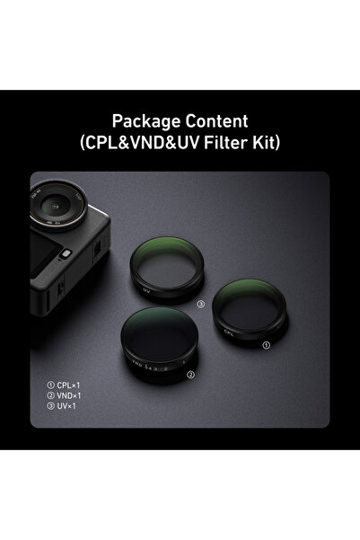 Choice مجموعة فلاتر عدسات TELESIN CPL VND UV لكاميرا DJI OSMO Action 6، تتضمن...