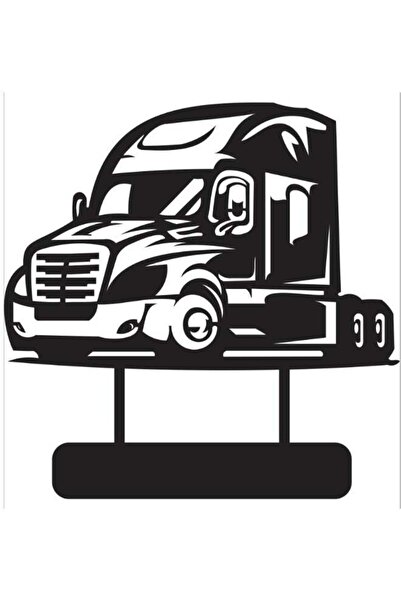 Mirfa Wooden Wall Art With Self Adhesive Base - Black (USA Truck)