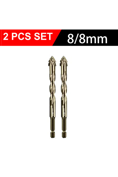 Choice7 2pcs 8 8 mm 5PCS High-Strength Cross Sawtooth Drill Bits Set Masonry ...