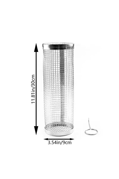 choice2 30x9x9cm BBQ Grill Basket Rolling Grilling Basket Barbecue Cages Barb...