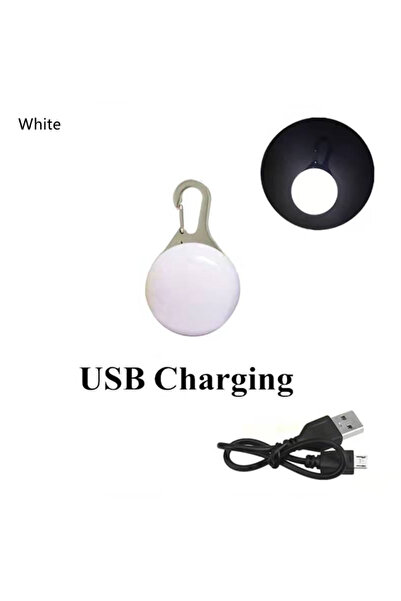 Choice1 White Led Dogs Collars Pendant Rechargeable Pet Usb Luminous Collar P...