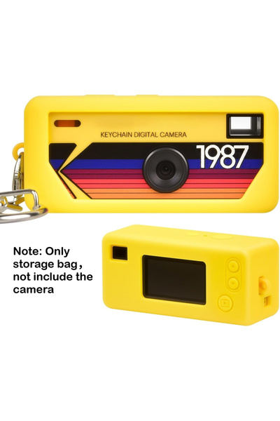 Choice6 جراب سيليكون أصفر لكاميرا كوداك سلسلة مفاتيح الرقمية، سلسلة مفاتيح، س...