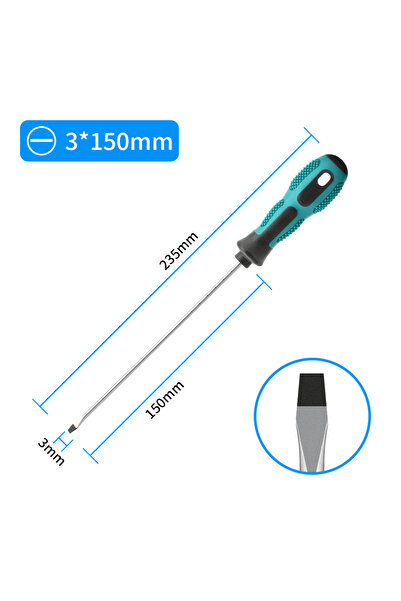 Choice26 مفك براغي متعدد الوظائف برأس مسطح متقاطع، SL 3X150mm، قطعة واحدة، مف...
