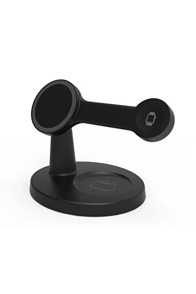 Choice حامل شحن لاسلكي مغناطيسي 3 في 1 من فيكيفون، أسود اللون، متوافق مع أجهز...