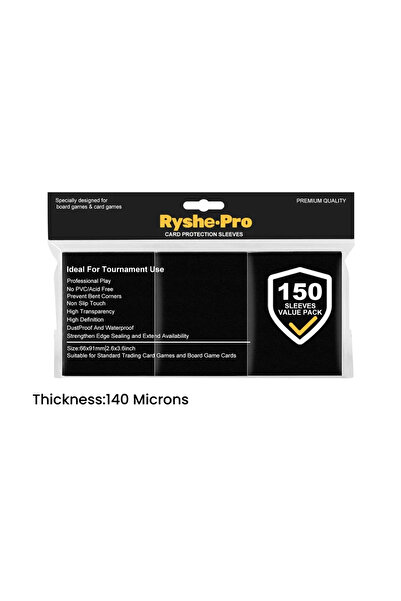 Choice7 150 قطعة سوداء، 150 قطعة، أكمام بطاقات فاخرة مقاس 66*91 مم، متوافقة م...