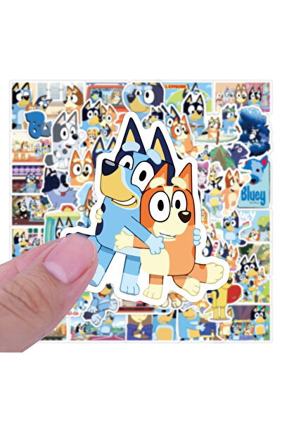 Choice 4cm Beige 50pcs Anime Bluey Sticker Bingo Sticker Dog Sticker Cartoon ...