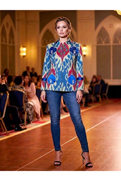 HAUTE COUTURE AHMET ÖZCEYHAN MARAŞ İŞİ İKAT KUMAŞ CEKET