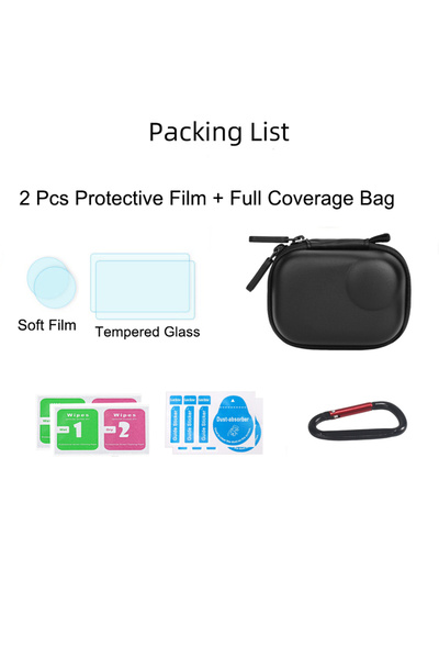 choice2 حقيبة تخزين صغيرة لكاميرا Insta360 Go Ultra Kit 2087، مزودة بغشاء زجا...