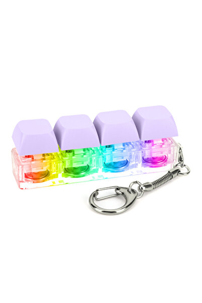 Choice17 سلسلة مفاتيح مفاتيح بأربعة أزرار مضيئة باللون البنفسجي، مزودة بإضاءة...