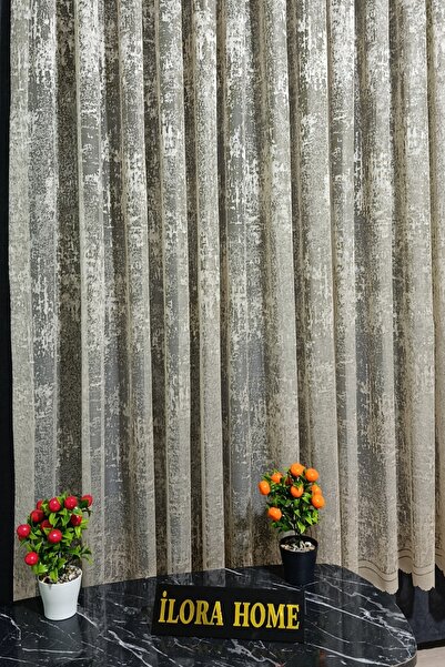 ilora home Premium vizon bulut tasarım ütü istemez tül perde 1/3 sık pile