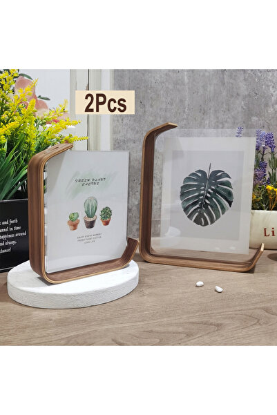 choice2 10X15cm 4X6inch 2Pcs Walnut L-Shaped Floating Photo Frame, Unique Nat...