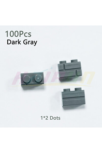 Choice6 100 قطعة من الطوب الأسود الرمادي الداكن 1x2، نموذج مدينة محاكاة، جدار...