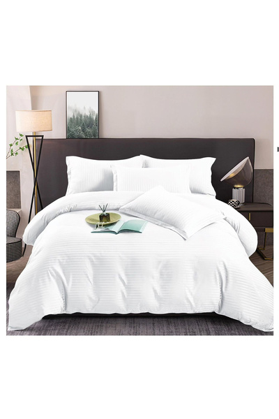 FIONNA.RO Satin Cotton Damask Type 1 Person Linen - White