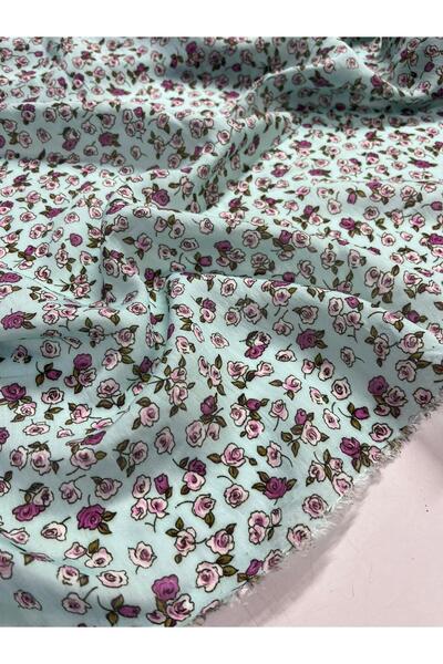 Kumaş sever Floral Patterned Voile Tencel Linen Fabric by the Meter Double Wi...