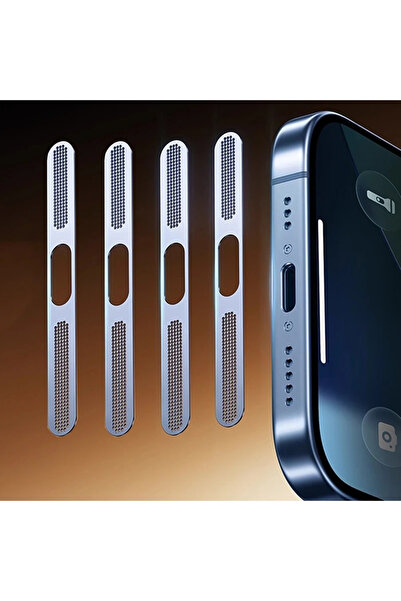 Choice14 4 قطع لاصق معدني أزرق مضاد للغبار لهاتف iPhone 17 Pro Max، لفتحة الس...