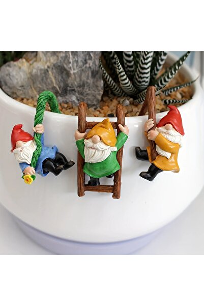 Choice Sz-Gpzr-8119 3Pc Flower Pot Dwarf Hanging Ornaments, Mini Dwarf Resin ...