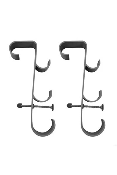 choice2 Grey 2Pcs Poolside Pool Leaf Skimmer Net Holder Swimming Pool Pole Ha...