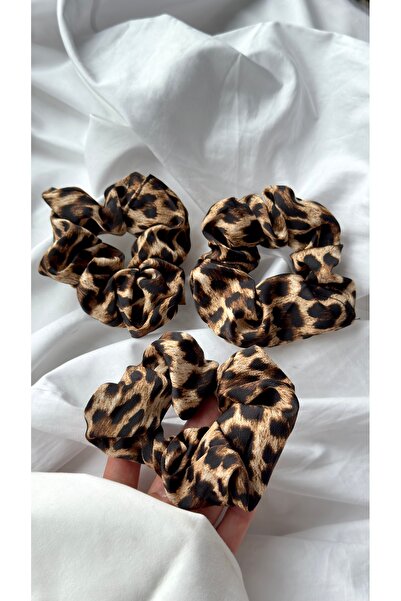 YOYYO Pachet de 3 agrafe de păr din satin cu imprimeu leopard pentru femei - ...