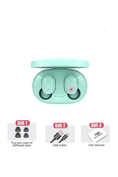 Choice4 سماعات رأس لاسلكية خضراء A6s A6S TWS، سماعات بلوتوث رياضية ستيريو بلوتوث