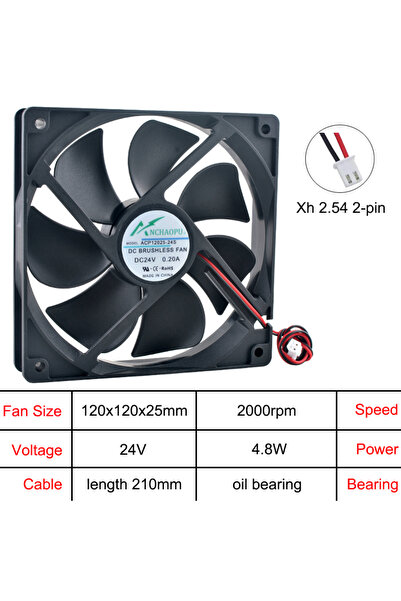 Choice3 120x120x25mm DC24V oil bearing 120mm Axial Flow Cooling Fan DC5V/12V/...