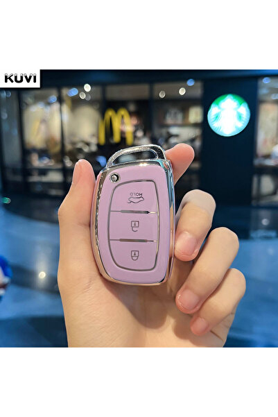 Choice1 غطاء مفتاح سيارة بنفسجي اللون بثلاثة أزرار من مادة TPU، مناسب لسيارات...