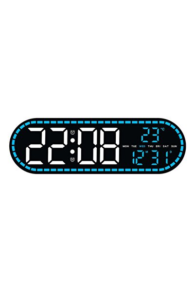 Choice3 Blue Large Digital Wall Clk Temperature and Date Week Display Electro...