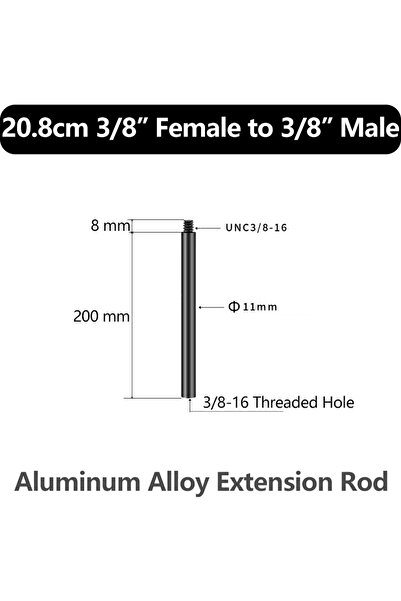 Choice10 قضيب تمديد من سبائك الألومنيوم، مقاس M، بخيوط ذكر وأنثى 1/4 بوصة - 2...