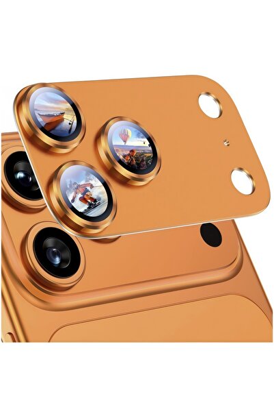 Choice6 iPhone17 Pro Orange For iPhone 17 Pro Max Camera Lens Protector [Stro...