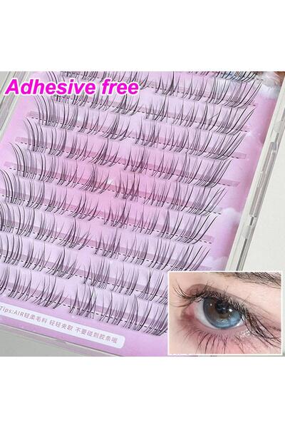 Choice1 Adhesive free DIY Fox-style False Eyelash 10rows 8-13mm Soft Natural ...