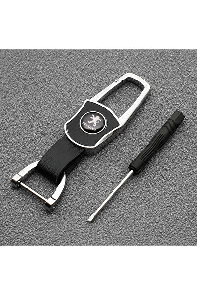 Choice7 PEUGEOT 1PCS For Peugeot Car Leather Styling Key Chain Emblem Metal K...