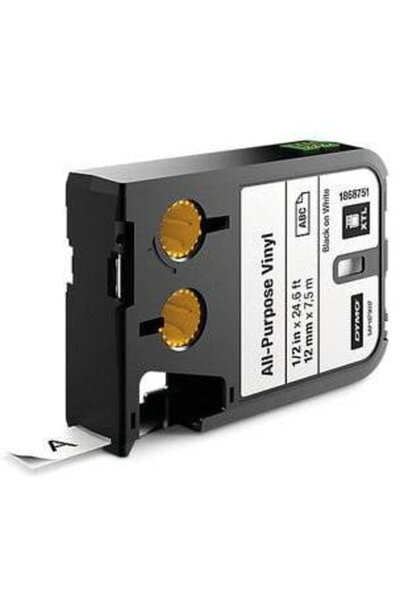 Dymo XTL Vinyl Label Tape 12mmx7.0m Black->White