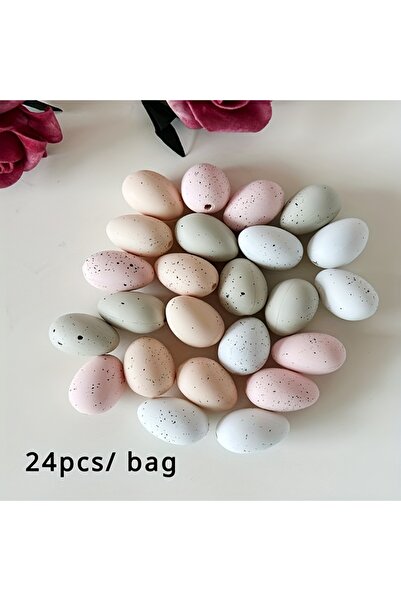 Choice 24pcs 24pcs Easter Egg Decorati - Pastel Pink, White, Beige, Black, Gr...