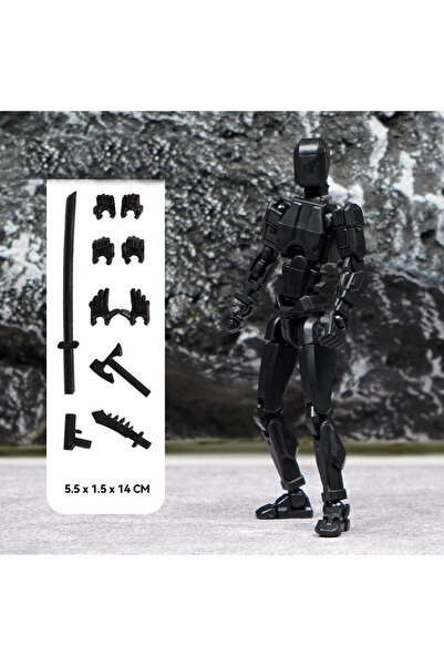 Choice5 تمثال أكشن فيجر تيتان 13 أسود بطول 14 سم، تمثال أكشن فيجر لاكي 13، مط...