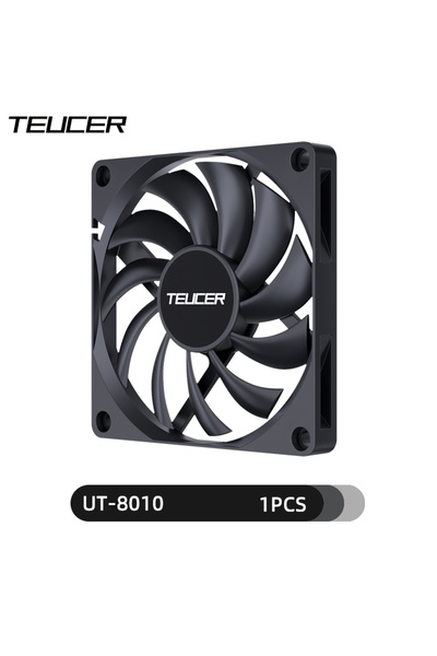 Choice4 NO RGB As shown black-1pcs TEUCER UT-8010 Ultra-thin Chassis Fan 80x1...