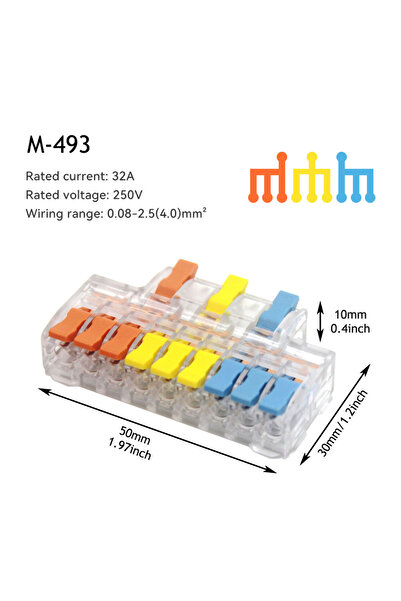 Choice6 10PCS M493T 10/50 PCS Mini Fast Wiring Connectors Universal Compact L...