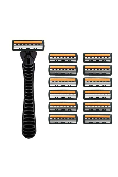 Choice4 ماكينة حلاقة رجالية بمقبض واحد و12 شفرة، مصنوعة من الفولاذ المقاوم لل...