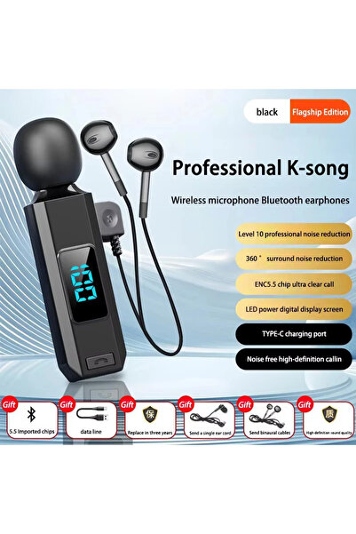 Choice سماعة رأس بلوتوث 5.5 M1 Lavalier Business سوداء اللون، مزدوجة الخط، بع...