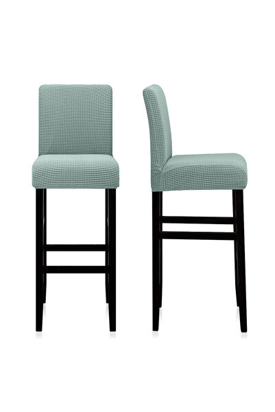 Choice9 غطاء كرسي بار قصير الظهر، قطعة واحدة، مقاس 18 بوصة، مصنوع من قماش مطا...