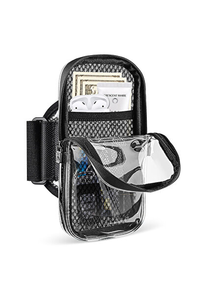 Choice حقيبة رياضية شفافة سوداء من هايسكي للجري، تُحمل على الذراع، متوافقة مع...