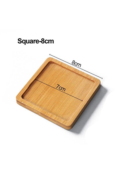 Choice صينية بامبو بسيطة من الخيزران مربعة الشكل 8 سم، قاعدة أصيص زهور دائرية...