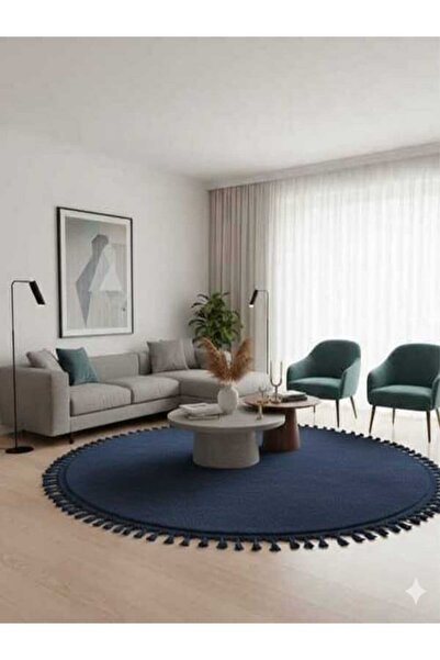ALTUN CARPET Modern Round Plush Carpet Non-Slip Base 12ml Height 2cm Thickness