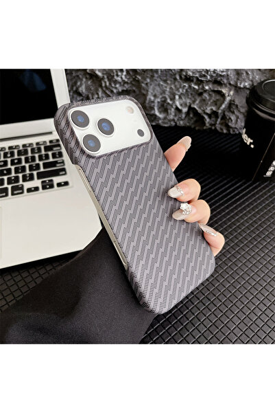 Choice90 غلاف هاتف iPhone 17 Pro Max أسود بنقشة ألياف الكربون والكيفلار، بنمط...