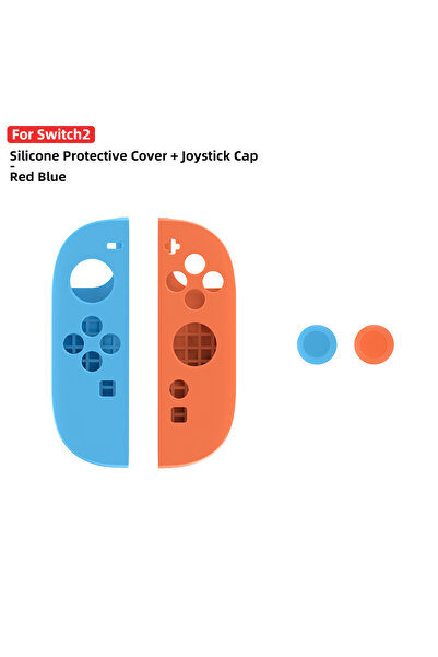 Choice1 غطاء حماية سيليكوني لجهاز تحكم ألعاب Switch 2، لون أحمر/أزرق (NS2-C-R...