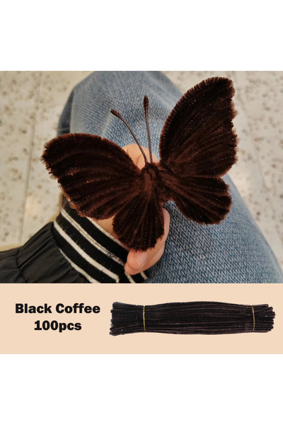 Choice20 30 سم × 0.6 سم، لون قهوة سوداء، 100 قطعة من أسلاك نسيج الشنيل الملون...