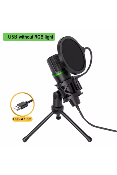 Choice1 ميكروفون مكثف سلكي USB بدون إضاءة RGB ، بأسلاك مع أجهزة الكمبيوتر الش...